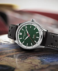 Frederique Constant Men's Swiss Automatic Vintage Rally Healy Cosc Brown Leather Strap Watch 40mm - Limited Edition Box Set