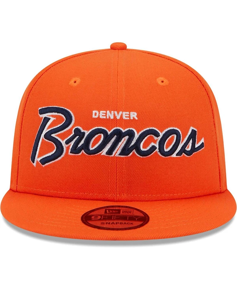 Men's New Era Orange Denver Broncos Main Script 9FIFTY Snapback Hat