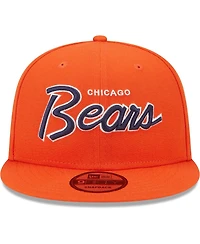 Men's New Era Orange Chicago Bears Main Script 9FIFTY Snapback Hat