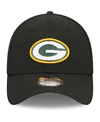 Men's New Era Black Green Bay Packers Main 39THIRTY Flex Hat