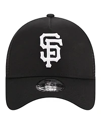 Men's New Era Black San Francisco Giants A-Frame 9FORTY Trucker Adjustable Hat