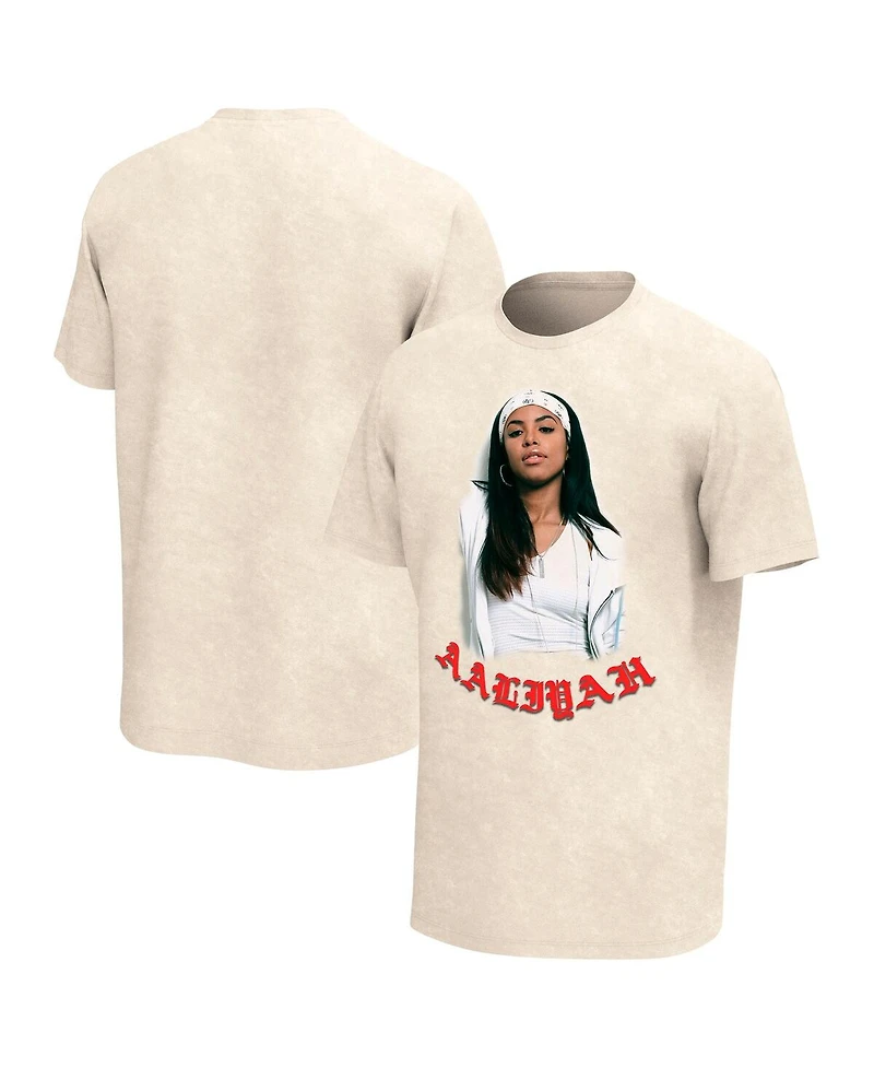 Men's Tan Aaliyah Washed Graphic T-shirt