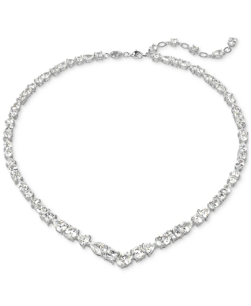 Swarovski Silver-Tone 2-Pc. Set Mesmera Crystal Drop Earrings & Necklace, 15" + 2" extender
