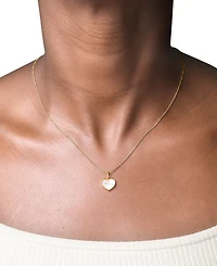 Mother of Pearl Heart Pendant Necklace in 14k Gold-Plated Sterling Silver, 16" + 2" extender