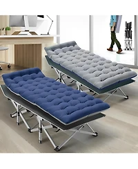 Sugift 2-Piece Folding Bed Camping Cots with Removable Cotton Mattress (2 in a set), 500 lbs