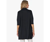 Stella Carakasi Women's 3/4 Sleeve Button-Front Cotton Poplin And Jersey Shirt Top Tiburon Tunic Icon