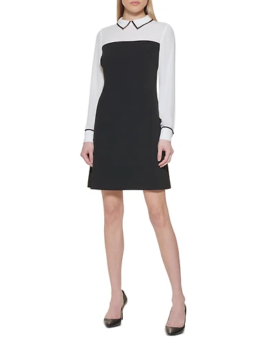 Tommy Hilfiger Petite Colorblocked Layered-Look Dress
