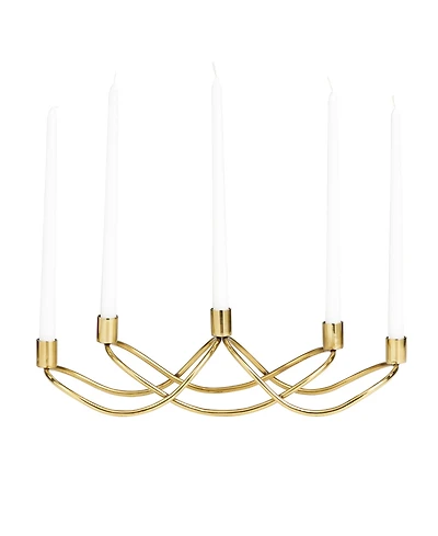 The Novogratz Stainless Steel 5 Candle Candelabra, 18" x 5" x 4"