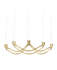 The Novogratz Stainless Steel 5 Candle Candelabra, 18" x 5" x 4"