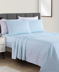 Sunham Microfiber Easy Care Printed -Pc. Sheet Set