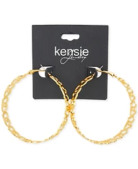 kensie Large Heart Cutout Hoop Earrings, 2.28"