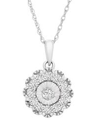 Wrapped in Love Diamond Flower Pendant Necklace (1/2 ct. tw) in 14k White Gold, 18" + 2" extender, Created for Macy's