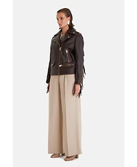 Furniq Uk Women's Genuine Leather Jacket, Brown
