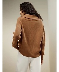 Lilysilk Women's Wool Knit Shawl Collar Cardigan