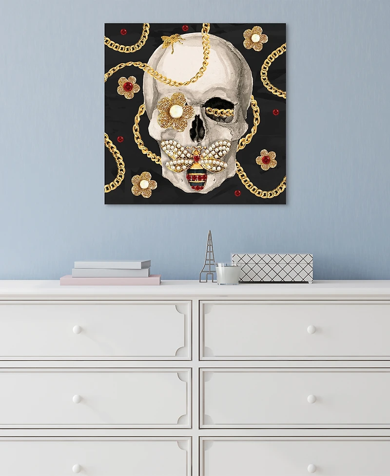 Empire Art Direct "Gold-Tone Digger" Frameless Free Floating Tempered Glass Panel Graphic Wall Art, 24" x 24" x 0.2"