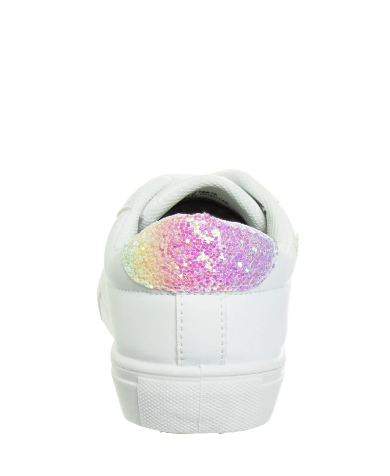 Kensie Girl Big Girls Lace Up Glittery Casual Sneakers