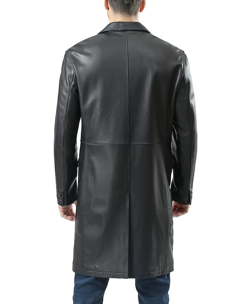 Bgsd Men Leather Long Walking Coat