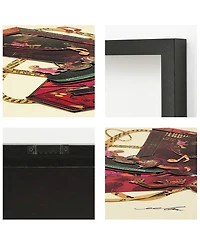 Empire Art Direct "Wind Up 78 "Hand-made dimensional music box art collage, under glass, encased on a black shadow box frame, 25" x 25" x 1.4"