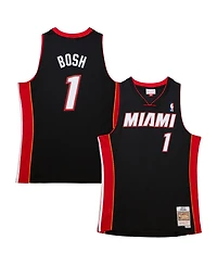 Men's Mitchell & Ness Chris Bosh Black Miami Heat Hardwood Classics Retro Name and Number T-shirt