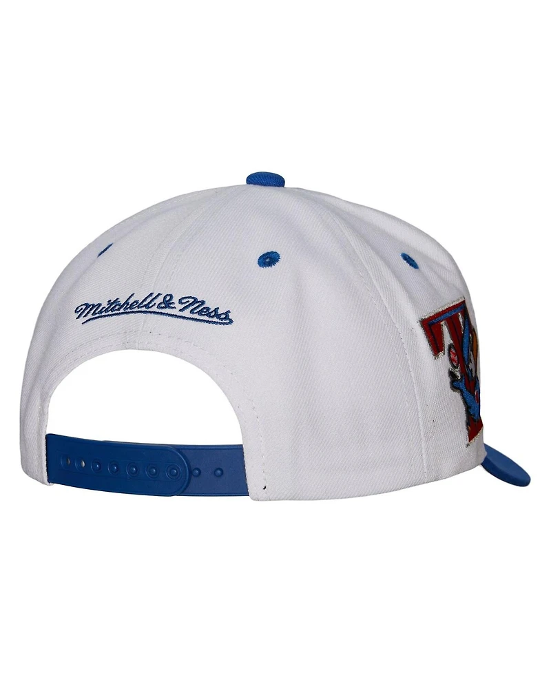 Men's Mitchell & Ness White Distressed Toronto Blue Jays Cooperstown Collection Pro Crown Snapback Hat