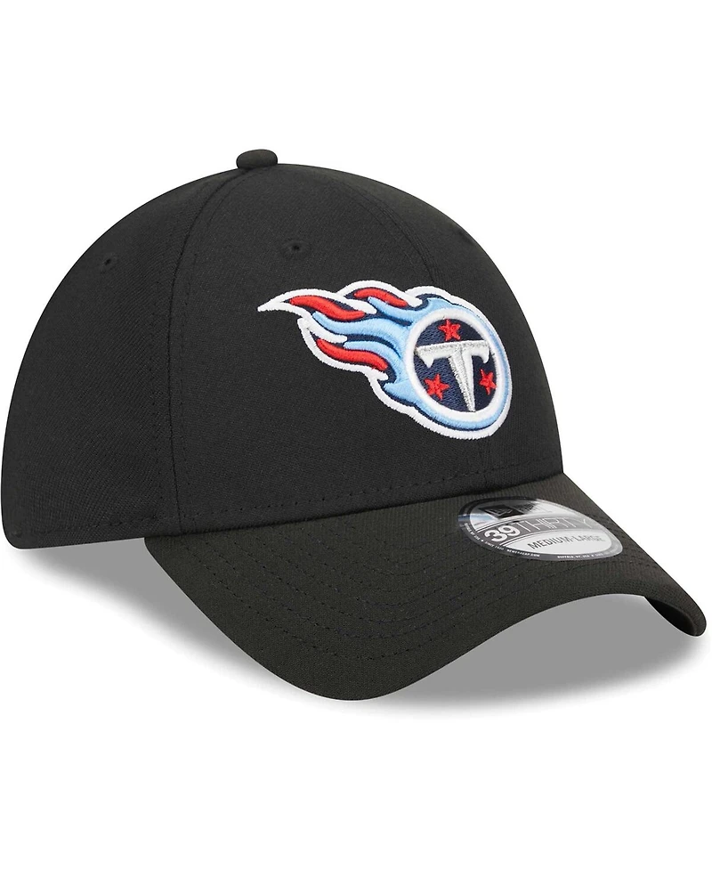 Men's New Era Black Tennessee Titans Main 39THIRTY Flex Hat