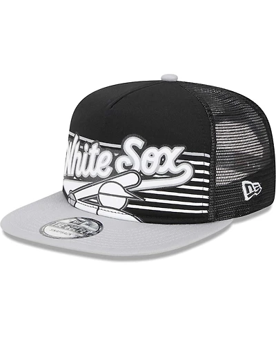 Men's New Era Black Chicago White Sox Speed Golfer Trucker Snapback Hat