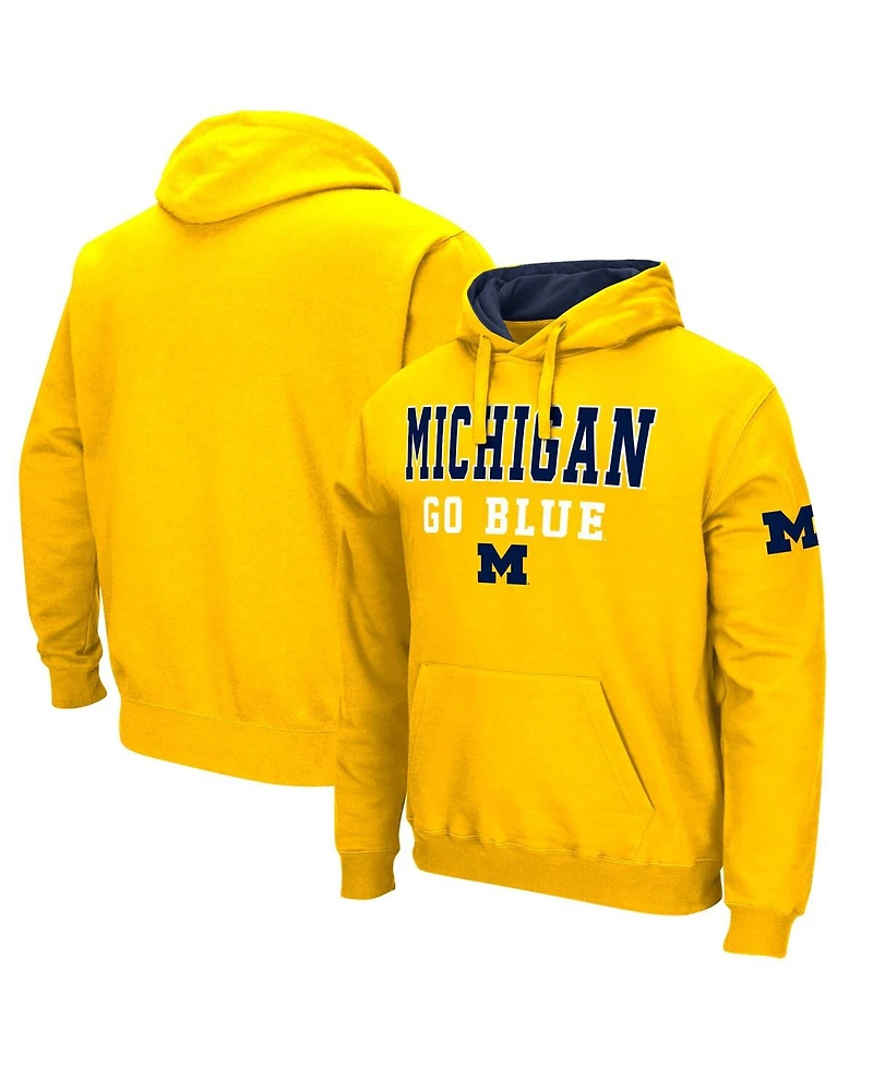 Men's Colosseum Maize Michigan Wolverines Sunrise Pullover Hoodie