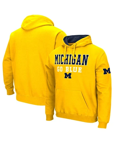 Men's Colosseum Maize Michigan Wolverines Sunrise Pullover Hoodie