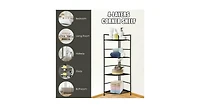 4 Tier Folding Metal Shelf Plant Stand Storage Open Shelf Corner Display Rack
