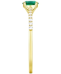 Lab-Grown Emerald (3/8 ct. t.w.) & White Sapphire Bridal Set 14k Gold-Plated Sterling Silver (Also Ruby Blue