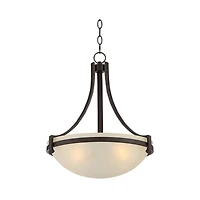 Regency Hill Mallot Oil Rubbed Bronze Pendant Chandelier 20" Wide Industrial Champagne Glass Bowl Shade 4-Light Fixture for Dining Room Kitchen I