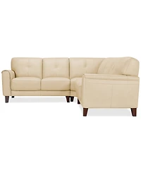 Closeout! Ashlinn 94" 3-Pc. Pastel Leather Sectional, Created for Macy's