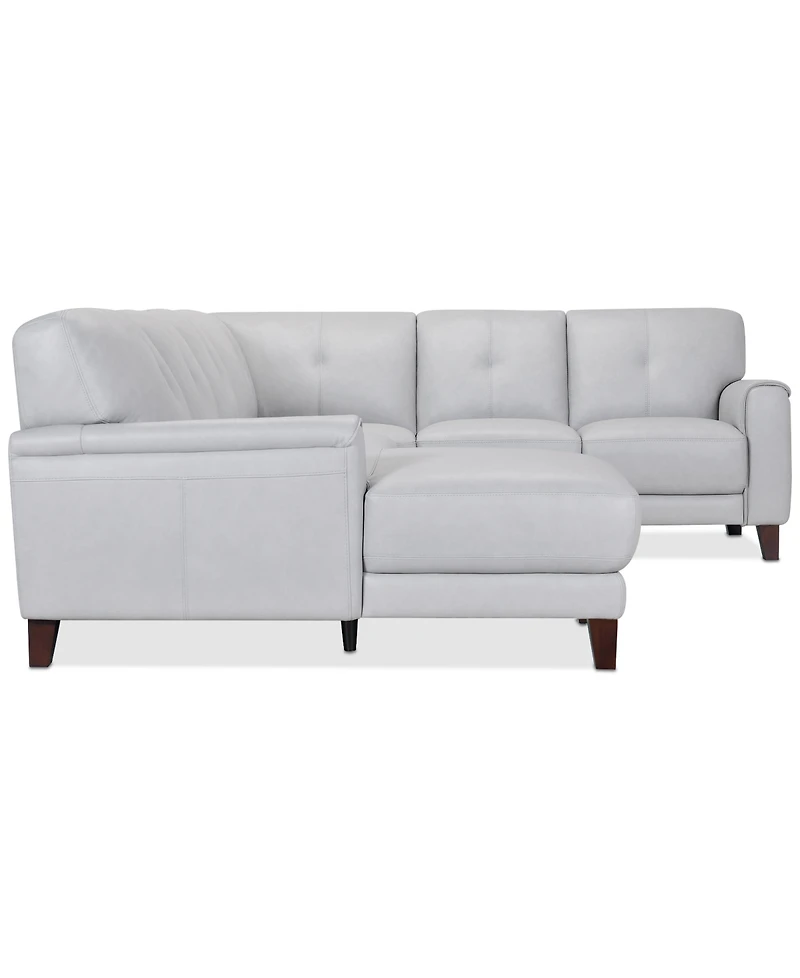 Closeout! Ashlinn 120" 4-Pc. Pastel Leather Sectional, Created for Macy's