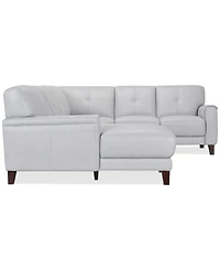 Closeout! Ashlinn 120" 4-Pc. Pastel Leather Sectional, Created for Macy's
