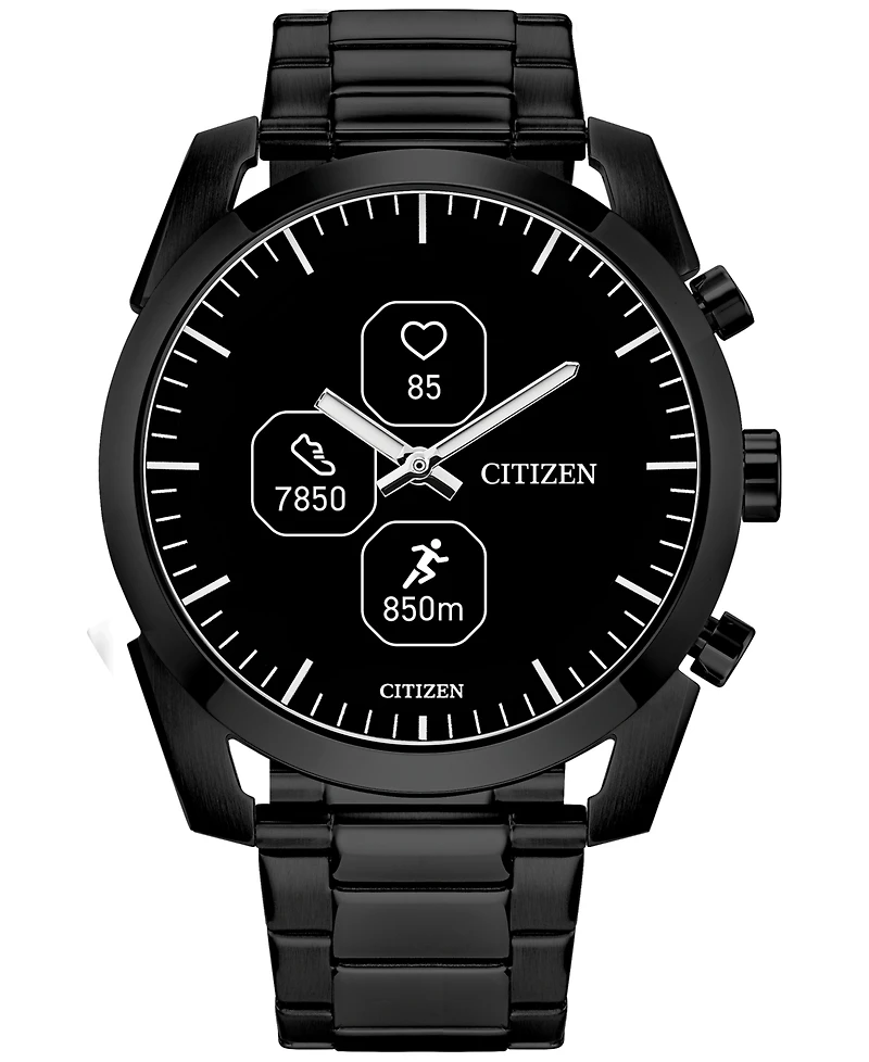 Citizen Men's Cz Smart Hybrid Sport Black-Tone Stainless Steel Bracelet Smart Watch 43mm