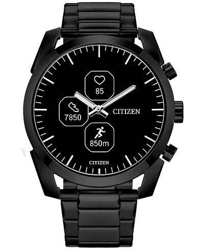 Citizen Men's Cz Smart Hybrid Sport Black-Tone Stainless Steel Bracelet Smart Watch 43mm