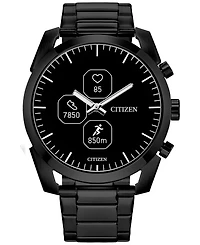 Citizen Men's Cz Smart Hybrid Sport Black-Tone Stainless Steel Bracelet Smart Watch 43mm