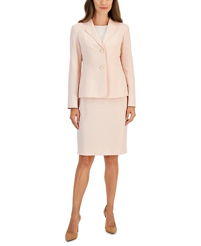 Le Suit Petite Two-Button Jacket & Pencil Skirt Set