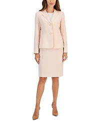 Le Suit Petite Two-Button Jacket & Pencil Skirt Suit Set