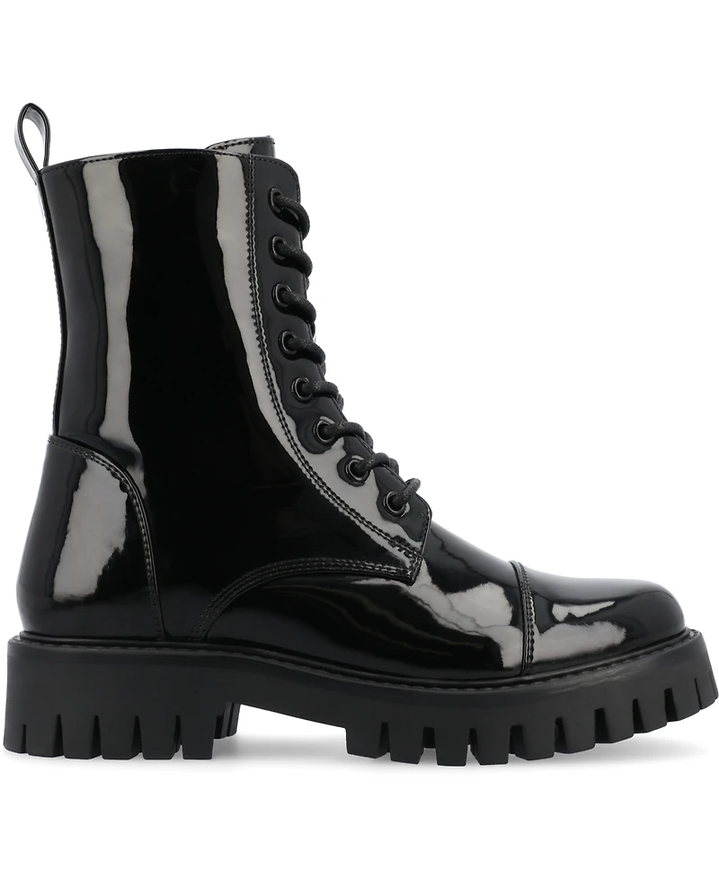 Journee Collection Women's Aaley Lace Up Lug Combat Bootie