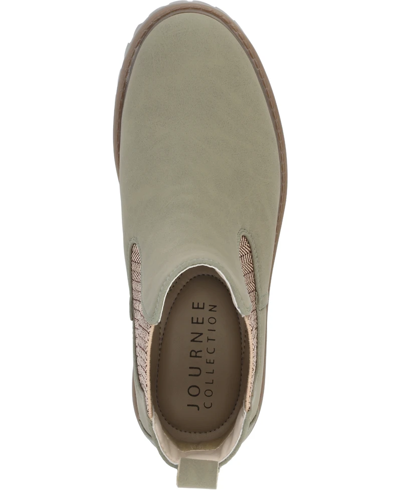 Journee Collection Women's Alara Medium and Wide Width Chelsea Lug Sole Bootie