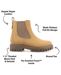 Journee Collection Women's Alara Medium and Wide Width Chelsea Lug Sole Bootie