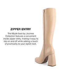 Journee Collection Women's Mylah Platform Block Heel Knee High Boots