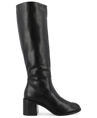 Journee Collection Women's Romilly Round Toe Block Heel Knee High Boots