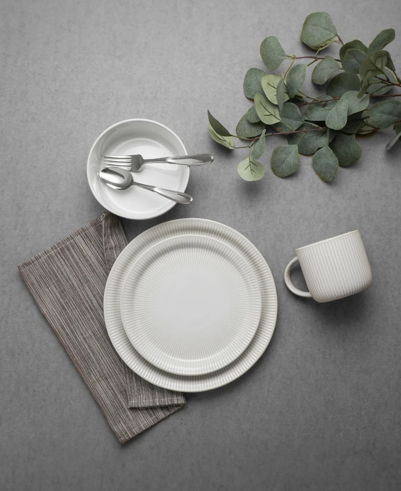 Table 12 Parchment Embossed 16 Piece Dinnerware Set, Service for 4