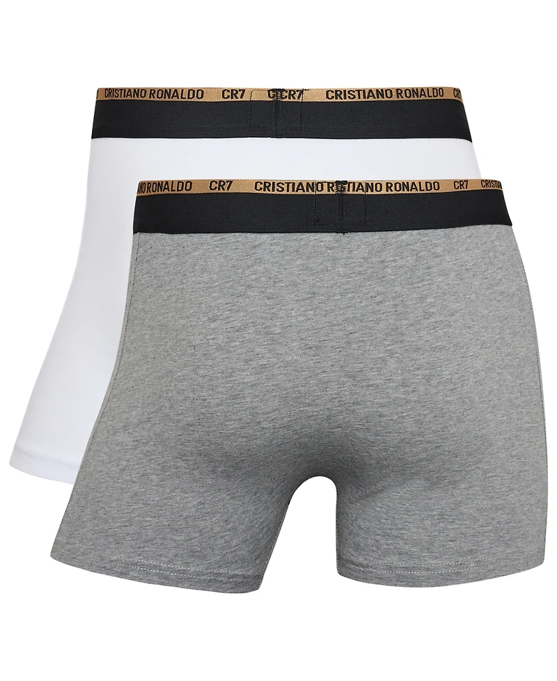 CR7 Men's Cotton Blend Comfort Waistband Trunks, Pack of 2