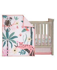 Lambs & Ivy Enchanted Safari Leopard/Lemur Jungle 3-Piece Baby Crib Bedding Set