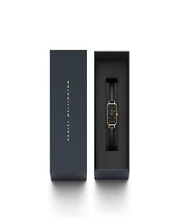 Daniel Wellington Women's Quadro Sheffield Black Leather Watch 20 x 26mm