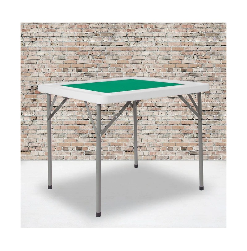 Emma+Oliver 34.5" Square 4-Player Folding Card Game Table With Playing Surface And Cup Holders