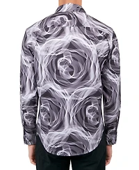 Society of Threads Men's Regular-Fit Non-Iron Performance Stretch Abstract Floral Button-Down Shirt